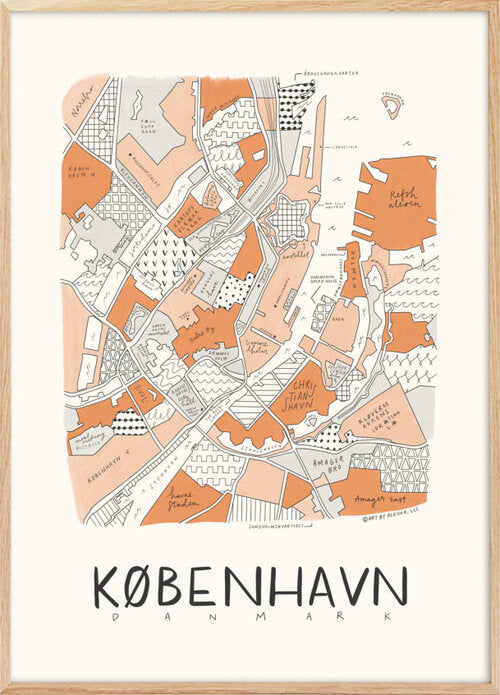 Copenhagen Map poster - Plakatcph.com - posters, posters and home design