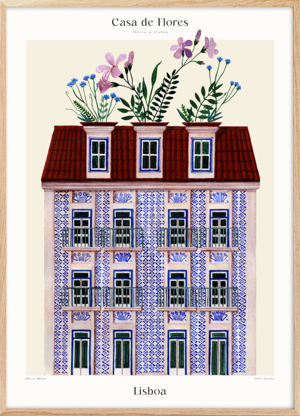 Flower House Lisboa poster - architecture poster - Plakatcph.com - posters, posters and home design