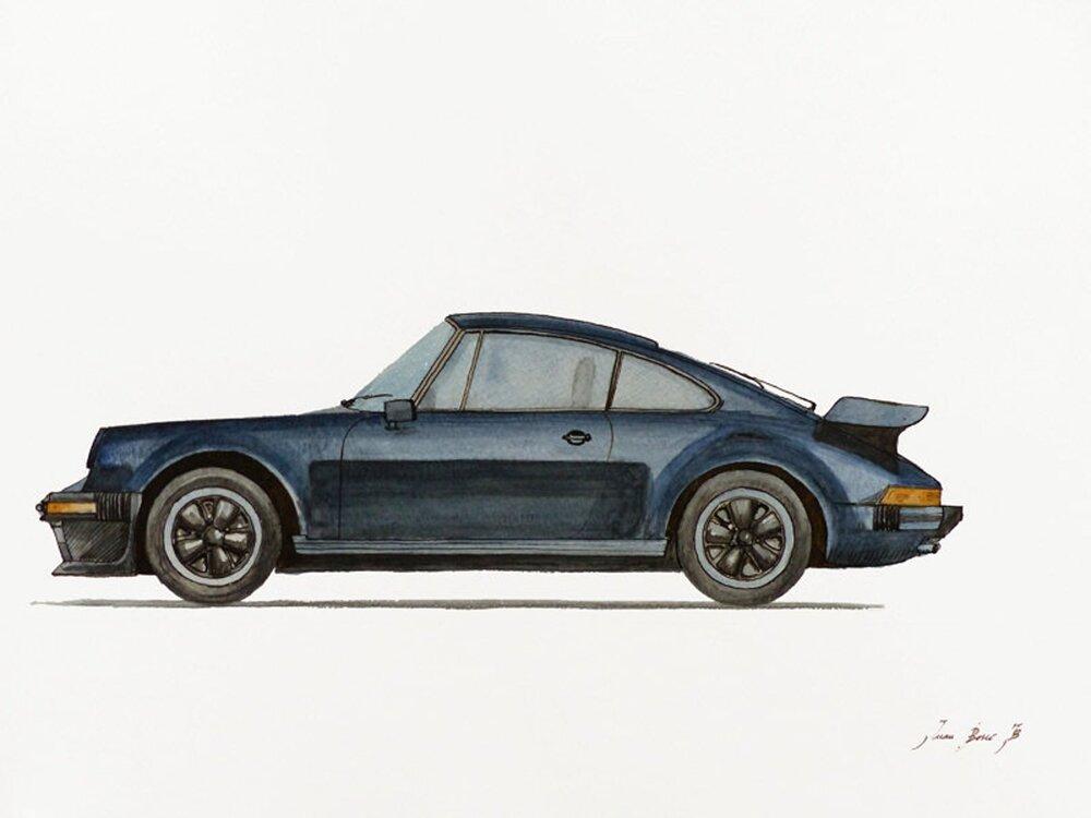 Porsche 911 993 Carrera Blue/Black Porsche classic poster and items. - Plakatcph.com - posters, posters and home designs
