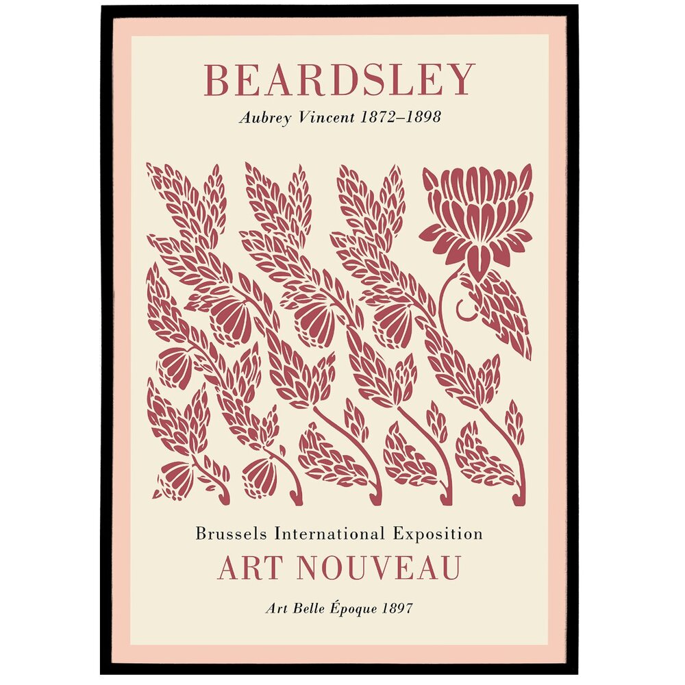 Beardsley Red Poster - Plakatcph.com - posters, posters and home designs