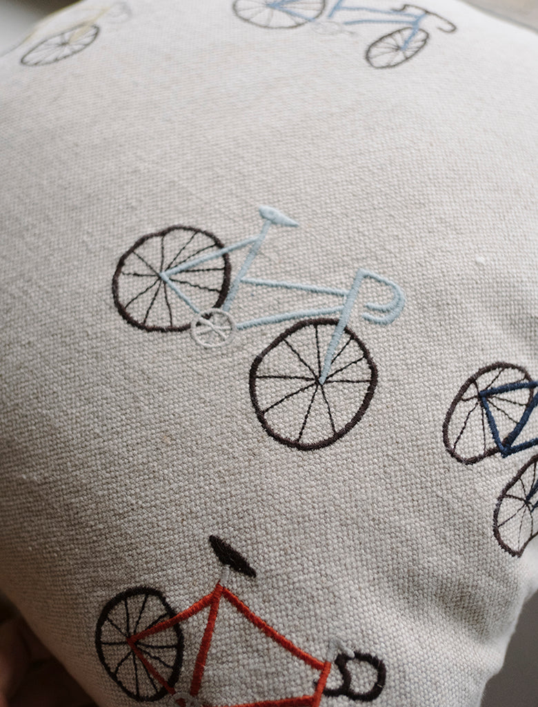 Embroidered pillowcases with bicycles - Plakatcph.com - posters, posters and home designs