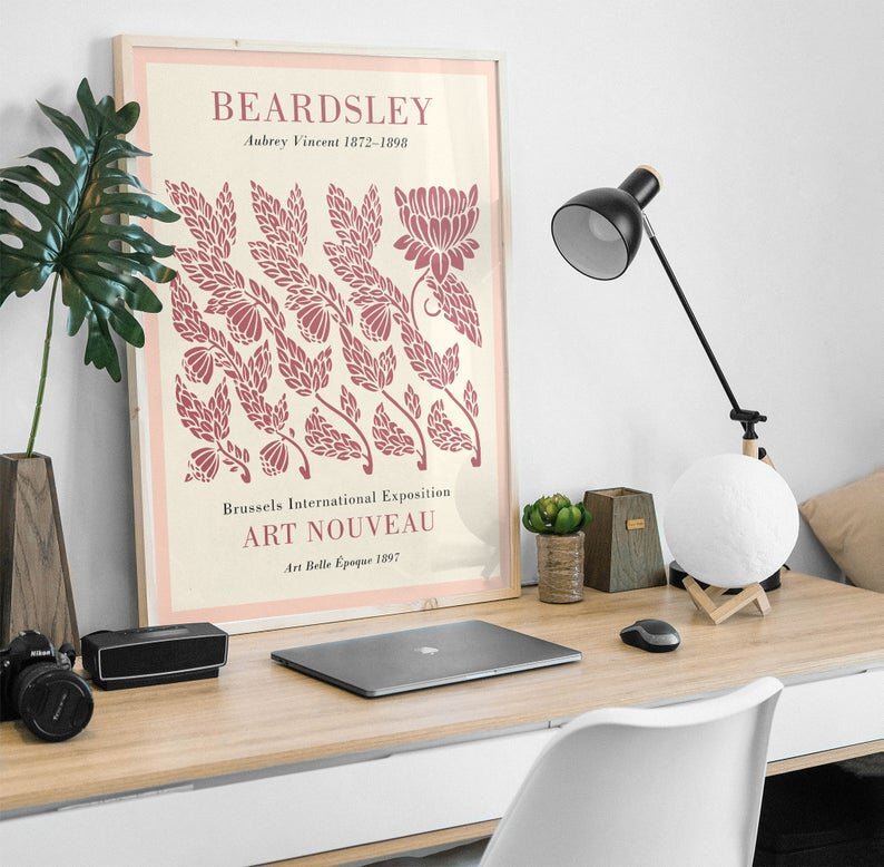 Beardsley Red Poster - Plakatcph.com - posters, posters and home designs