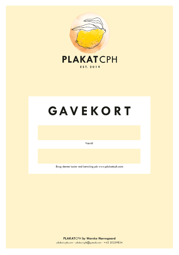Gift cards - Plakatcph.com - posters, posters and home designs