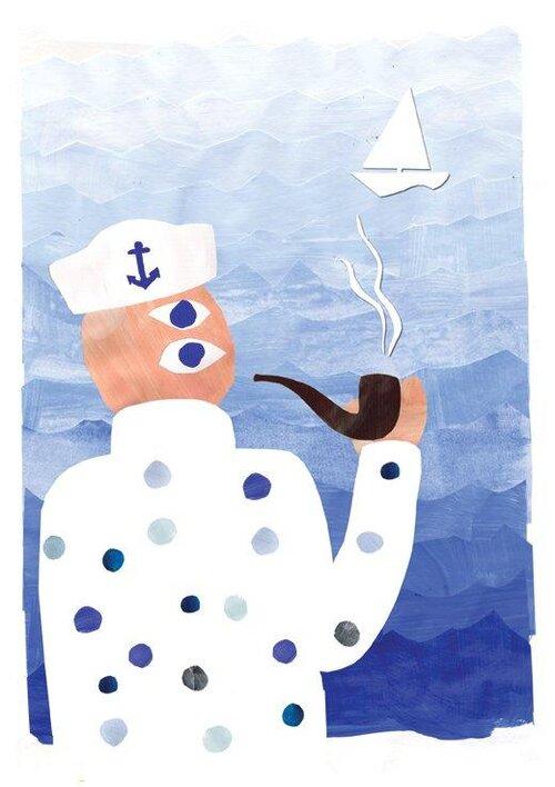 Double Eyes, The blue Sailor A3 Poster by Stine Aalykke - Plakatcph.com - posters, posters and home designs
