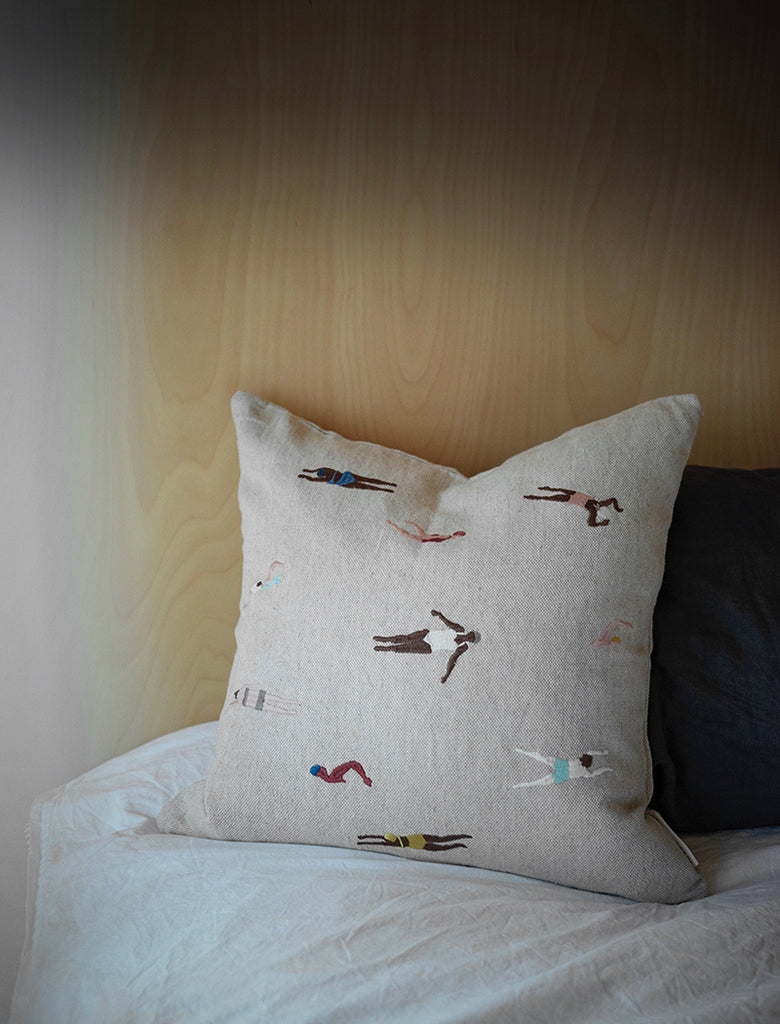 Embroidered pillowcases with swimmers - Plakatcph.com - posters, posters and home designs