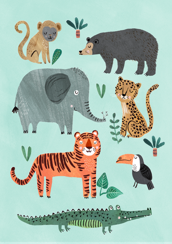 Wild animals (50 x 70) Poster - Plakatcph.com - posters, posters and home designs